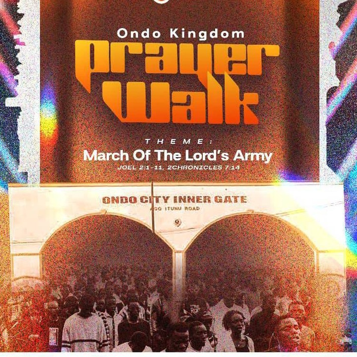 A flyer showing the theme and event for the Prayer Walk